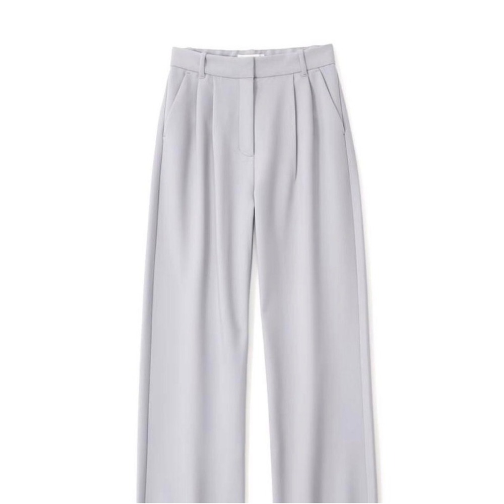 Abercrombie & Fitch Sloane Tailored Pants Wide Leg High Rise Light Grey 26/2R